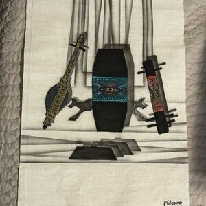 Tribal Instrument Art Tapestry